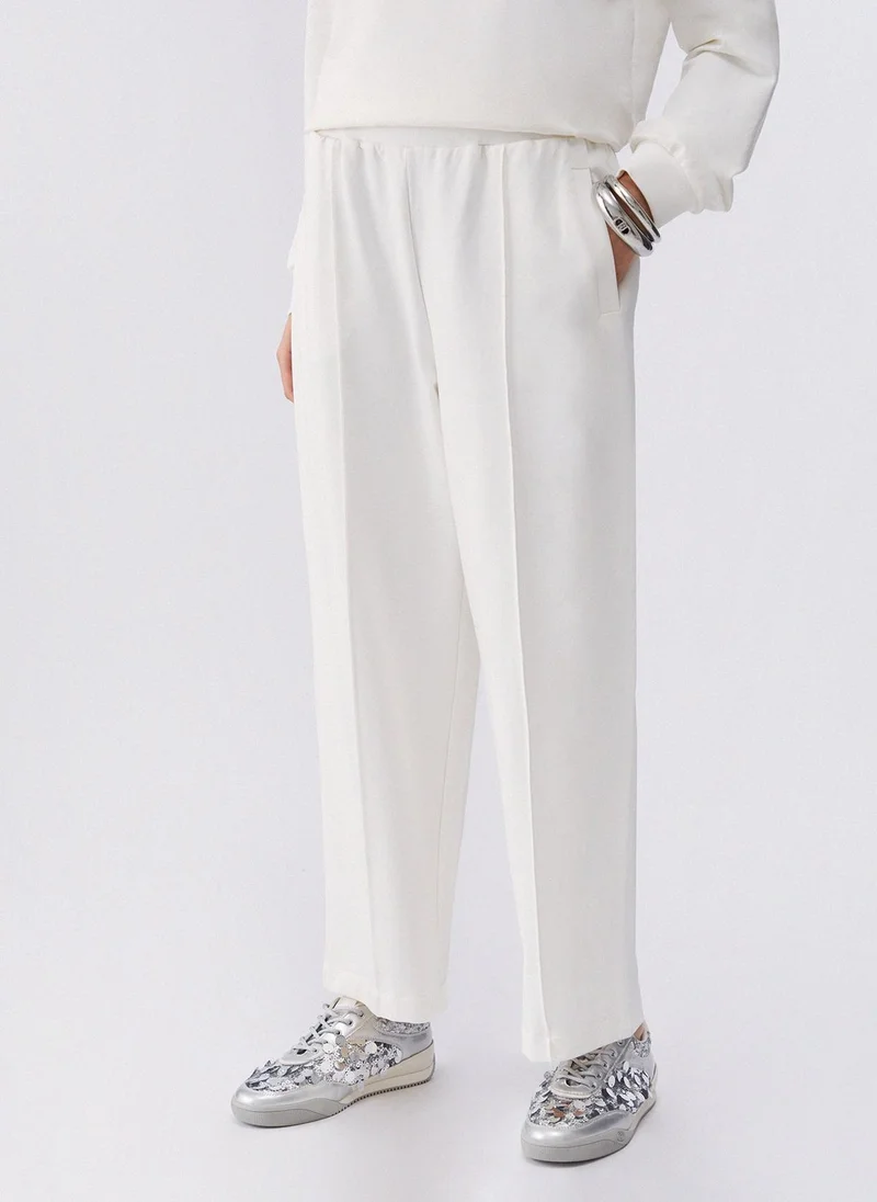 ليو جو Cropped Fleece Trousers