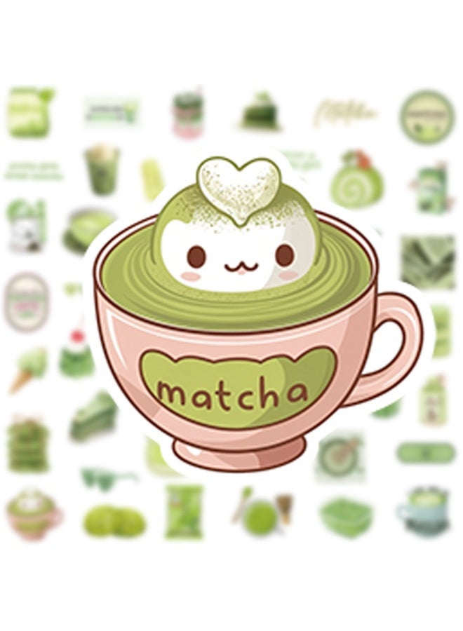 Matcha Stickers for Kids 50pcs Summer Stickers Pack Vinyl Waterproof Sticker for Water Bottle Scrapbook Laptop Journal Party Favors Classroom - Image 4