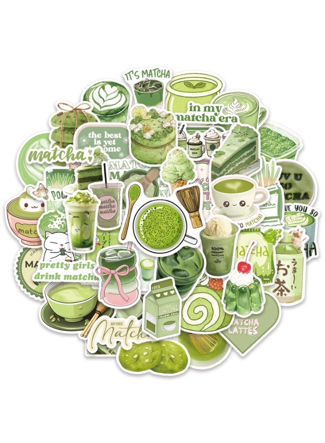 Matcha Stickers for Kids 50pcs Summer Stickers Pack Vinyl Waterproof Sticker for Water Bottle Scrapbook Laptop Journal Party Favors Classroom - Image 1
