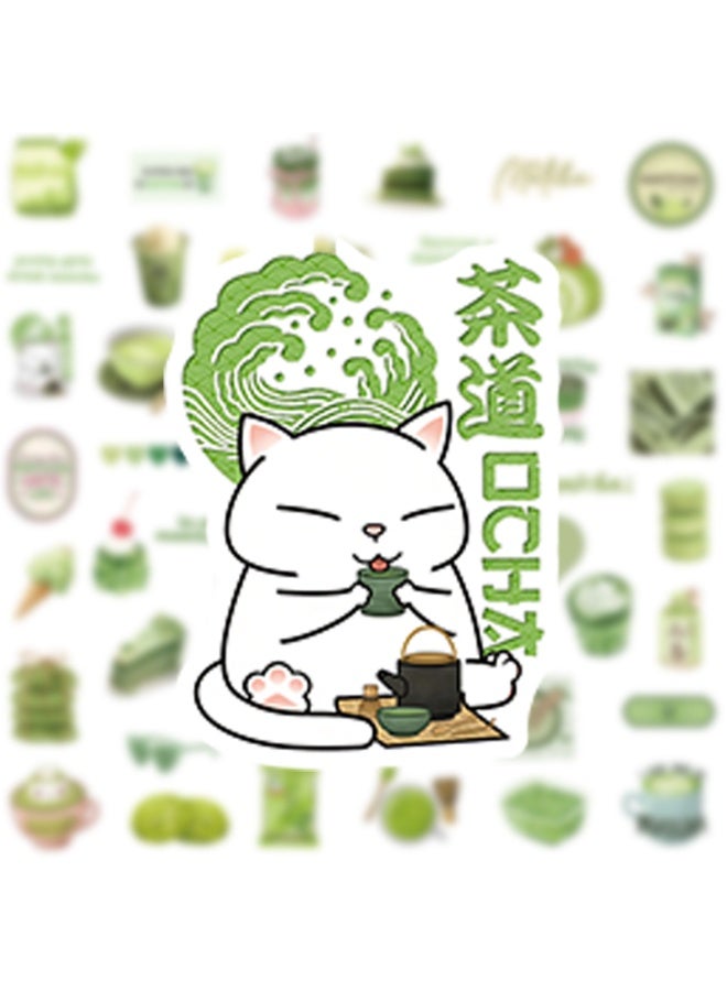 Matcha Stickers for Kids 50pcs Summer Stickers Pack Vinyl Waterproof Sticker for Water Bottle Scrapbook Laptop Journal Party Favors Classroom - Image 3