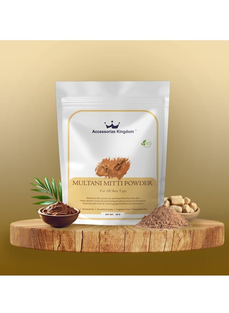 Accessories 22 Multani Mitti Powder (50gm) â€“ 100% Natural & Pure | Suitable for Skin & Hair | Deep Cleanses, Absorbs Excess Oil & Unclogs Pores | Brightens Skin, Reduces Blemishes & Controls Acne - Image 4