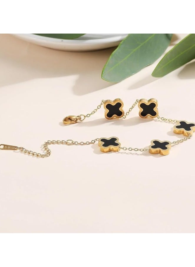 MIRFA Four Leaf Clover Jewellery Set (Black)  - Image 5