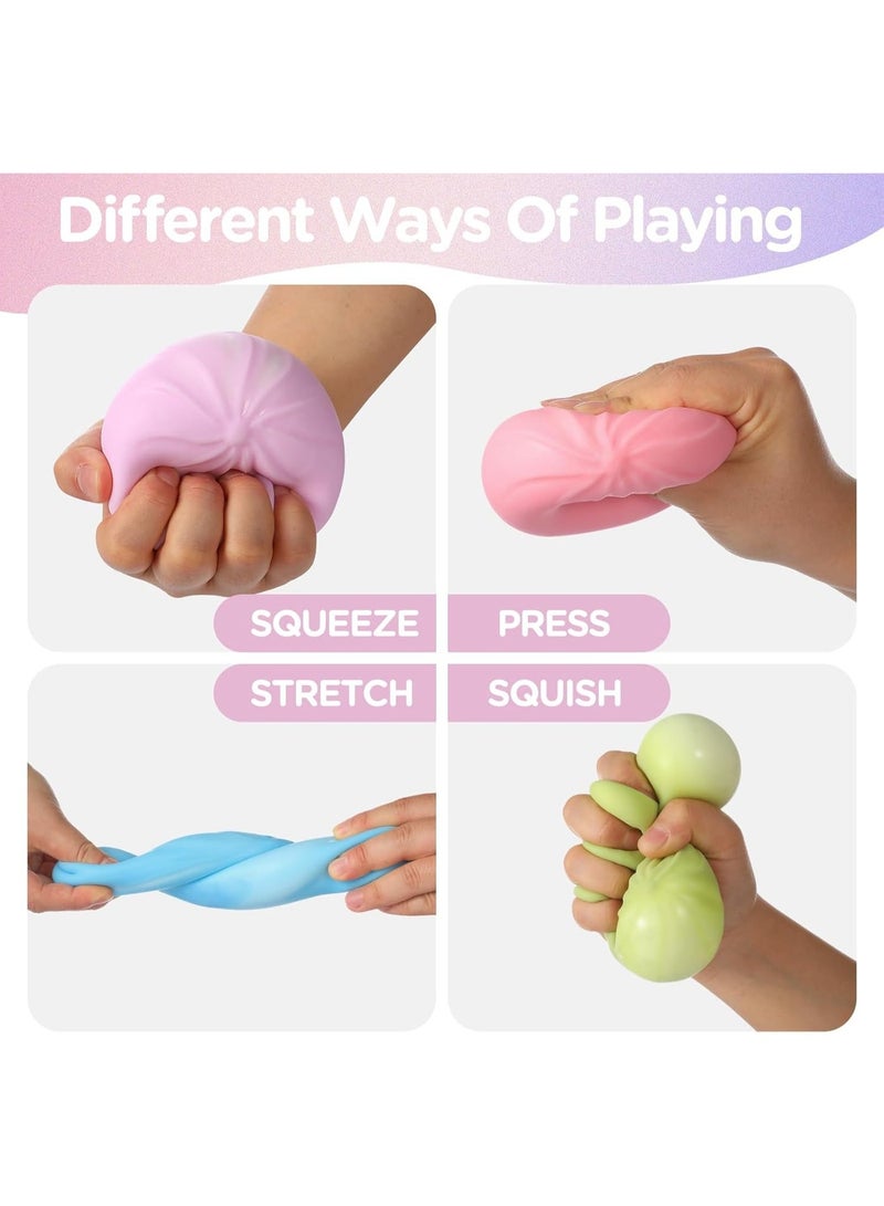 GIOIO Dumpling Squishy Mystery Box, Viral Squishy Dumpling Toy, Bao Bun Squeeze Stress Relief Fidget Toys for Holiday & Birthday Gifts (Pink) - Image 3