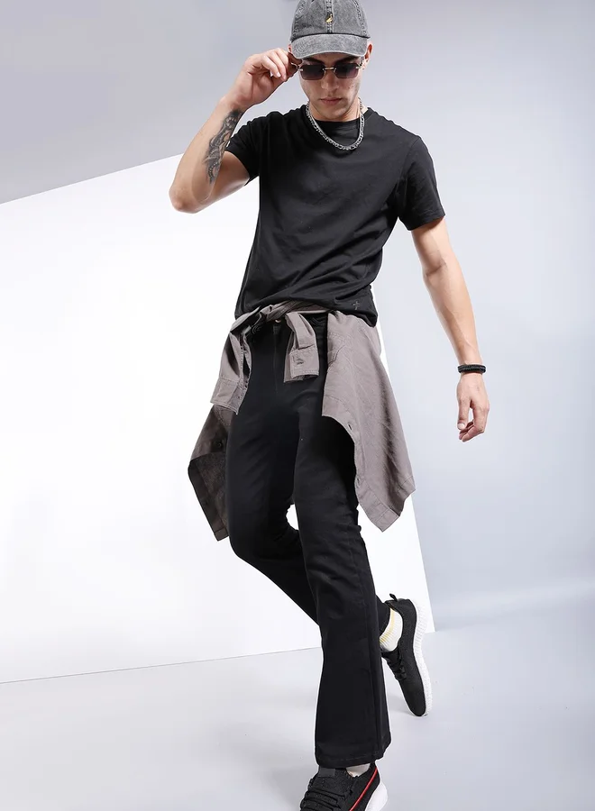 The Indian Garage Co Black The Indian Garage Co Men Mid Rise Bootcut Fit Jeans for Men | Best Price UAE