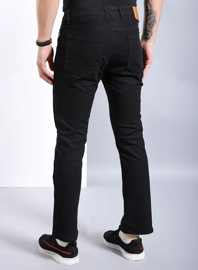 The Indian Garage Co Black The Indian Garage Co Men Mid Rise Bootcut Fit Jeans for Men | Best Price UAE