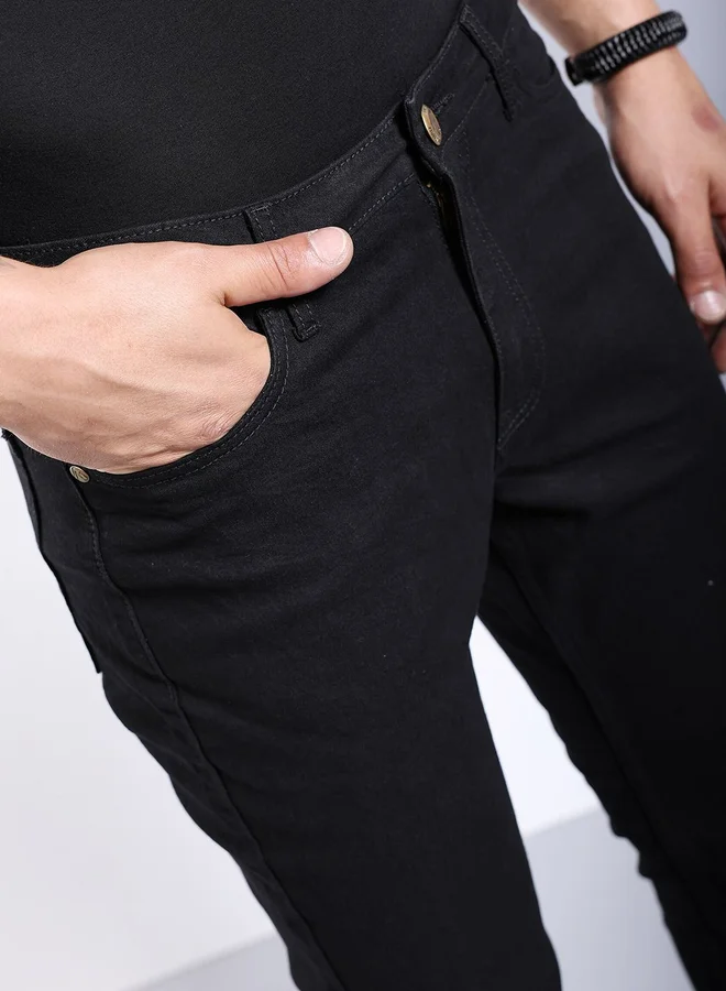 The Indian Garage Co Black The Indian Garage Co Men Mid Rise Bootcut Fit Jeans for Men | Best Price UAE