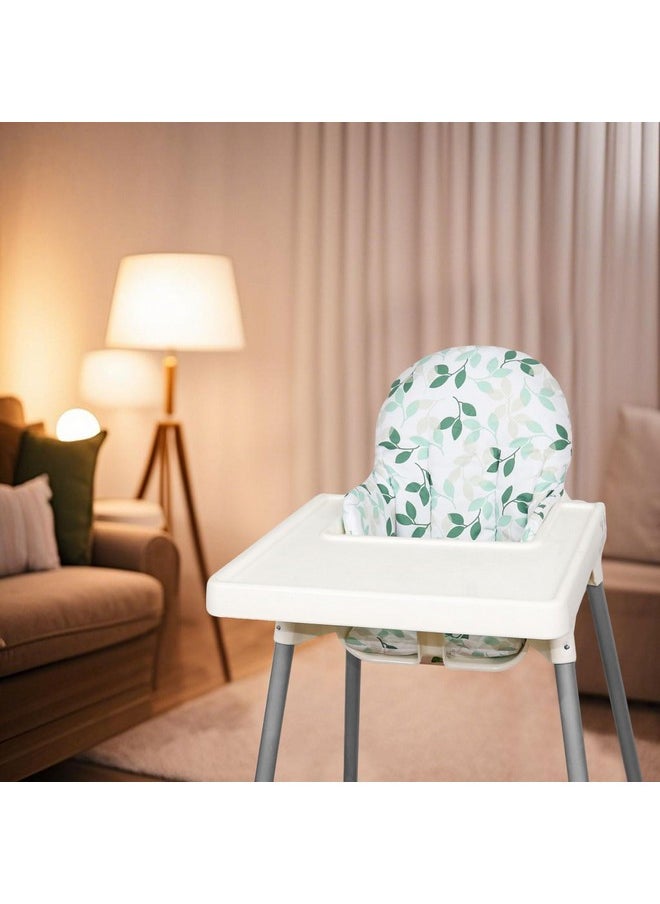 Lomgwumy Lomgwumy for IKEA High Chair Cushion, for Antilop High Chair Cushion, Cushion High Chair, High Chair Pad for IKEA Antilop Highchair, Cotton Non-Slip, Soft, Baby Sitting More Comfortable (Green Leaf)  - Image 1