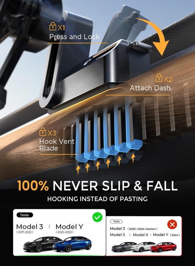 Ainope أينوبي لتثبيت الهاتف في تسلا - حامل ترقية الجاذبية لتسلا موديل 3 Y - ملحقات السيارة تناسب هواتف آيفون وأندرويد من 4-7 بوصات - Image 3