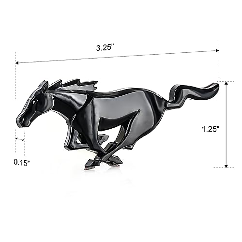 Ford Official Ford Product. Mustang Pony Logo Plastic Emblem. Industrial Strength 3M Adhesive Backing. 3 1/4" Long. (Black) (Black) - Image 2