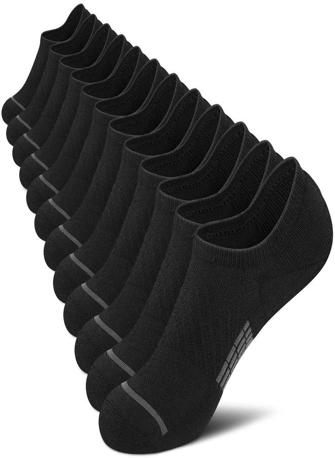 PAPLUS No Show Socks Men 6 Pairs, Non Slip Cushioned Athletic Low Cut Socks with Arch Support - Image 1