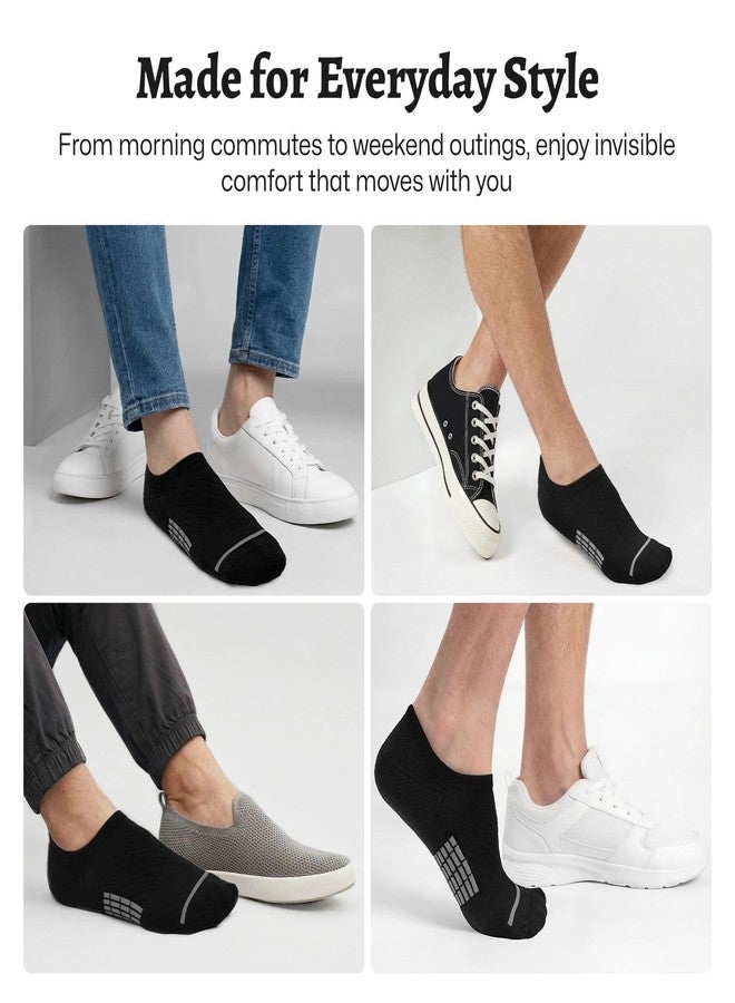 PAPLUS No Show Socks Men 6 Pairs, Non Slip Cushioned Athletic Low Cut Socks with Arch Support - Image 2