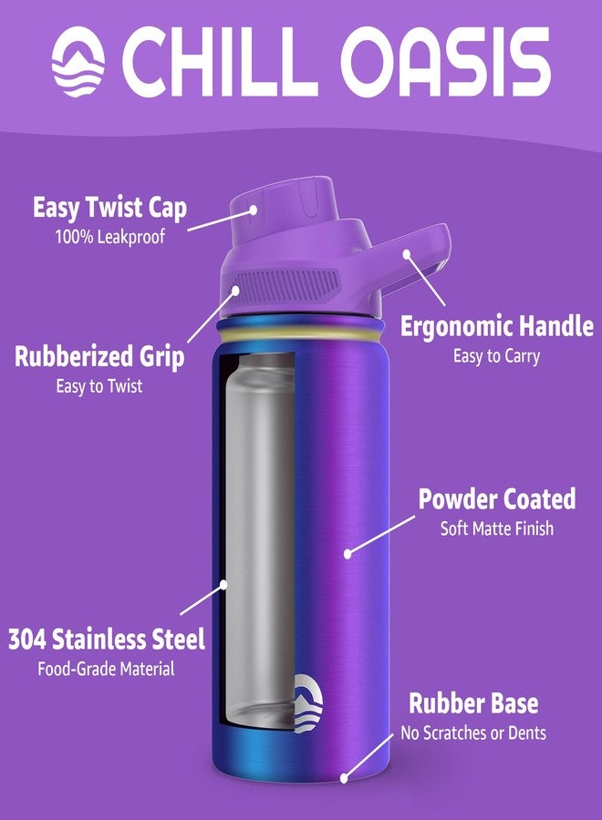 Chill Oasis Water Bottle | Compatible With Popular Flavor Cartridges | BPA Free, Leak Proof, Double-Walled Vacuum Insulated Stainless Steel, and Dishwasher Safe | Cold for 24 Hours (Aura, 12oz) - Image 3