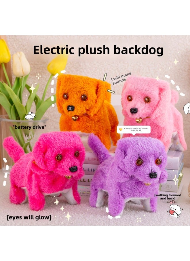 Electric Plush Dog Forward Backward Light-emitting Dog Children's Toy Pet Stall Hot Sale Cross-border-Color:Flat Hair Dog-Specifications:Default  - Image 2
