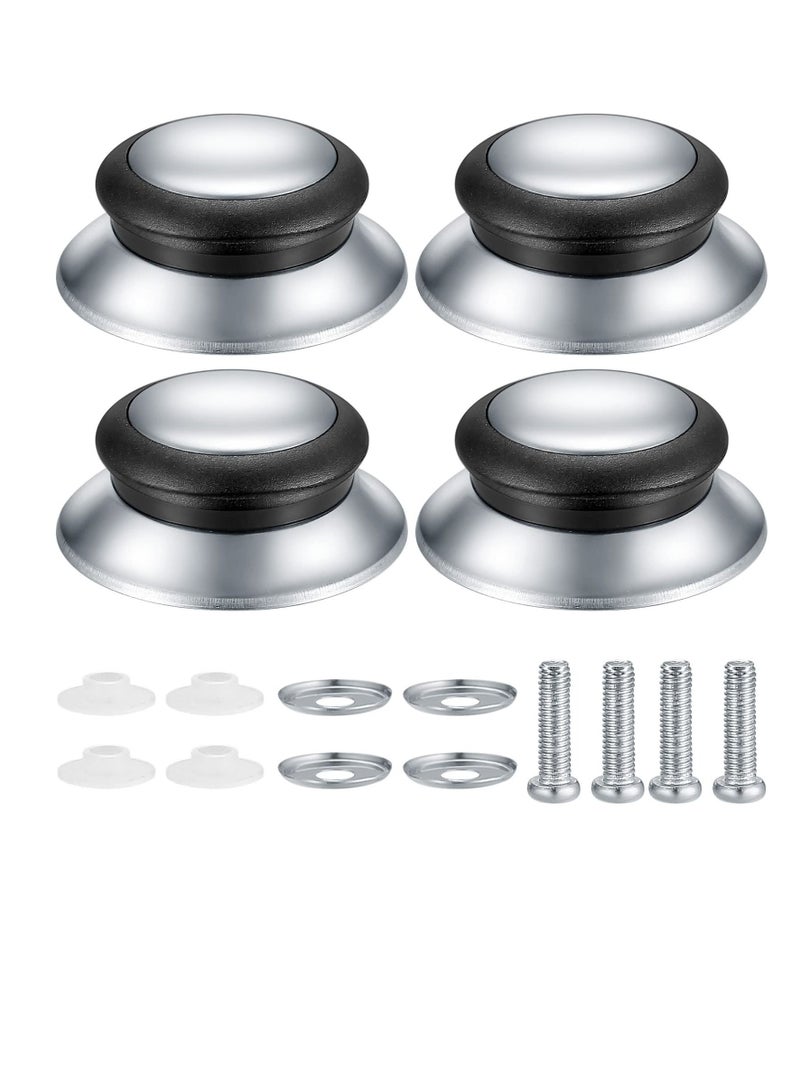 Pot Lid Knobs, 4 Pcs Universal Pot Lid Handle Covers, Heat Resistant Kitchen Cookware Pan Lid Cover Hand Grip Replacement Knobs Handles for Frying Pan Saucepan Lid Cover Handles Knobs - Image 1