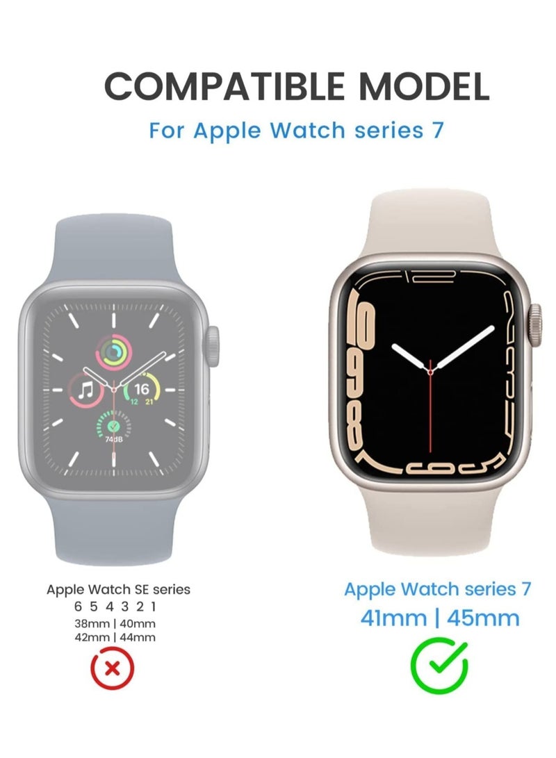 [2 Pack] Clear Case for Apple Watch Series 7 41mm, Screen Protector, Overall Protective Case PU HD Clear Ultra-Thin Cover Protective for iWatch Series 7, (41 mm) - Image 4