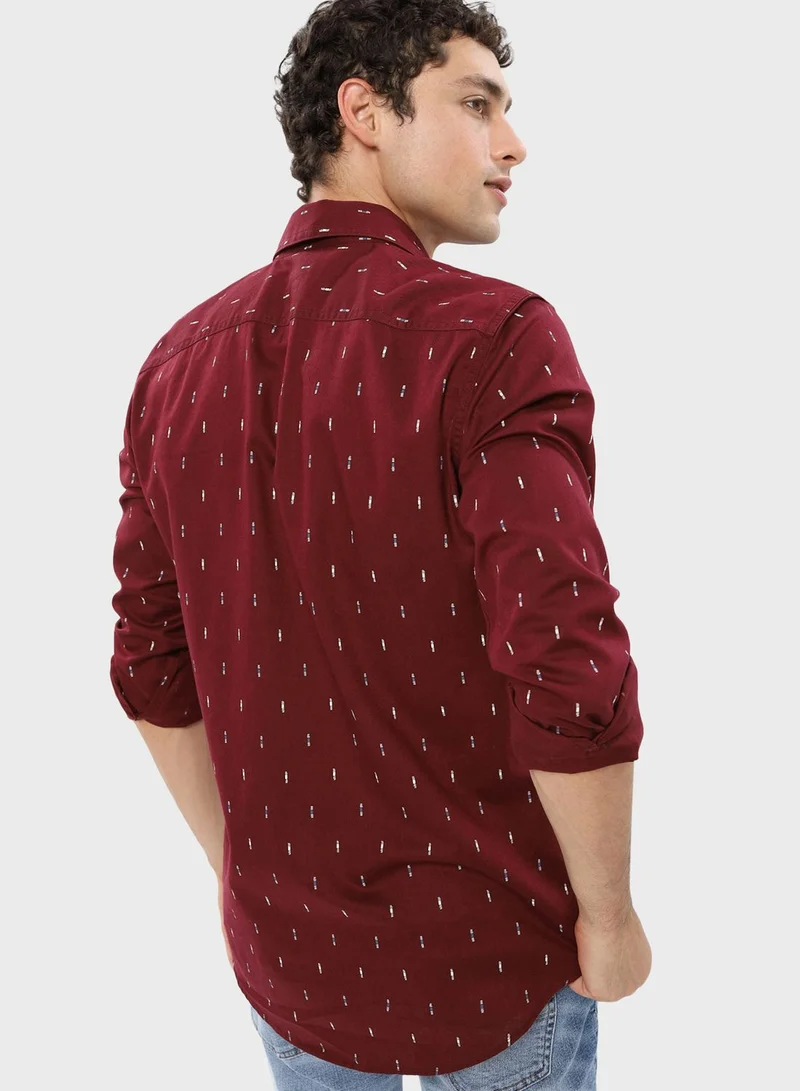American Eagle Printed Slim Fit Shirt
