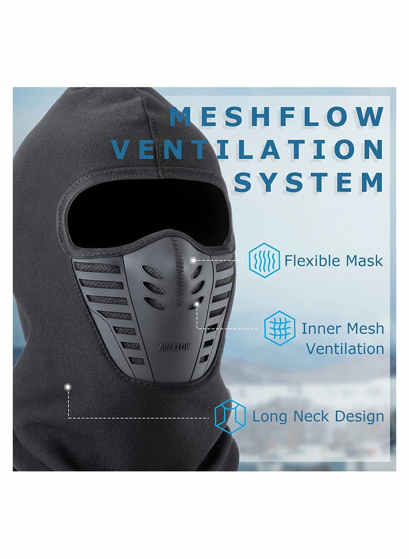 Excefore Winter Balaclava Face Mask with Ski Gloves, Cold Weather Full Ski Mask with Breathable Air Face Cover Touch Screen Gloves for Men Women Skiing, Riding - Image 4