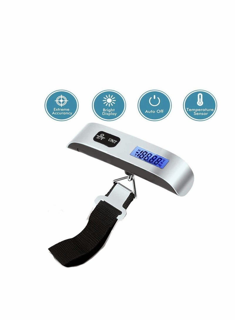 KASTWAVE Luggage Scale Portable Digital Travel Suitcase Scales with Temperature Sensor, Tare Function, 50kg Electronic Balance Digital Luggage Hanging Scale,... - Image 1