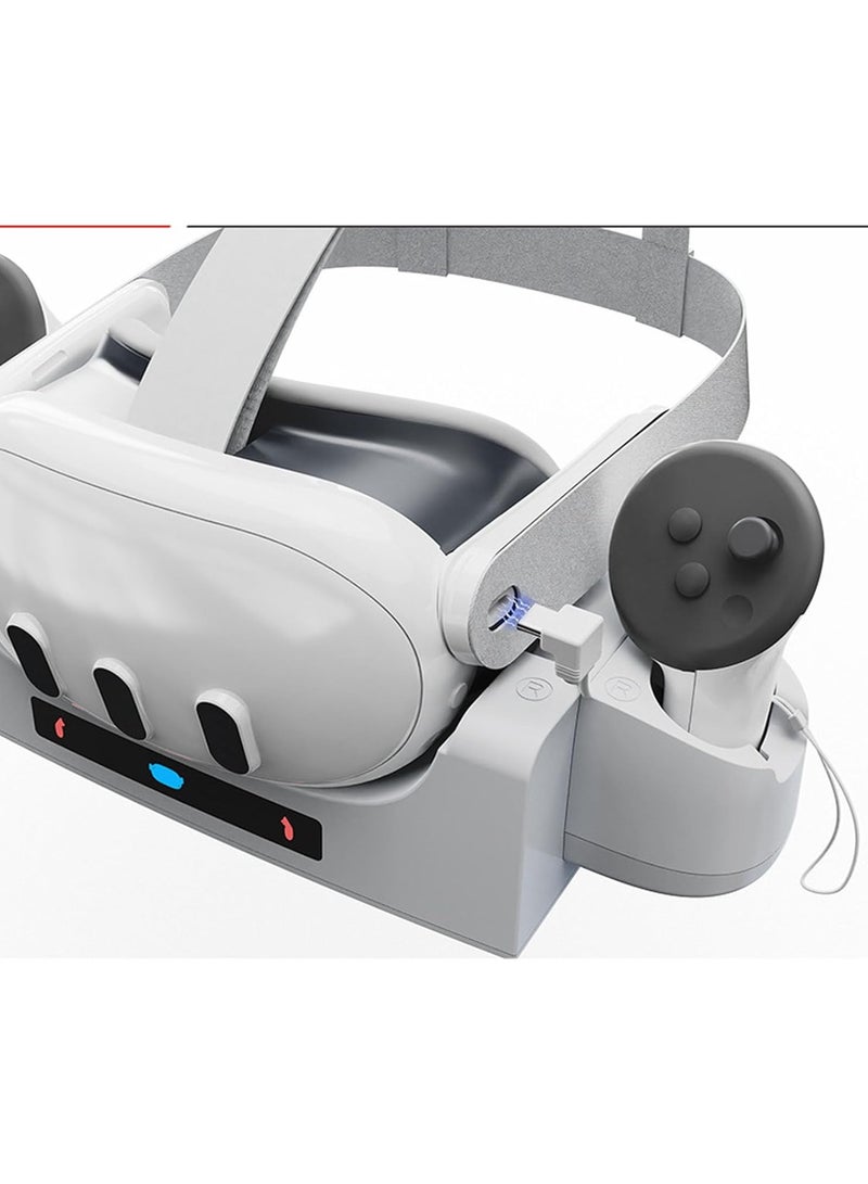 قاعدة شحن متوافقة مع سماعة رأس Oculus/Meta Quest 3 VR ووحدة تحكم قاعدة شاحن سريع مثبتة على الحائط لملحقات Quest3 - Image 4