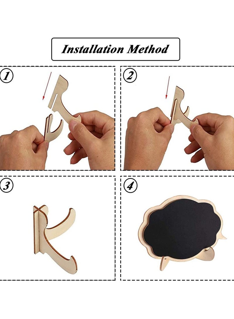 Zikra 12 Pack Mini Chalkboard Signs with Easel Stand - Wooden Message Board Place Cards for Wedding, Party Decor, Food Labels, and Price Tags. Perfect for Creative Displays! - Image 5