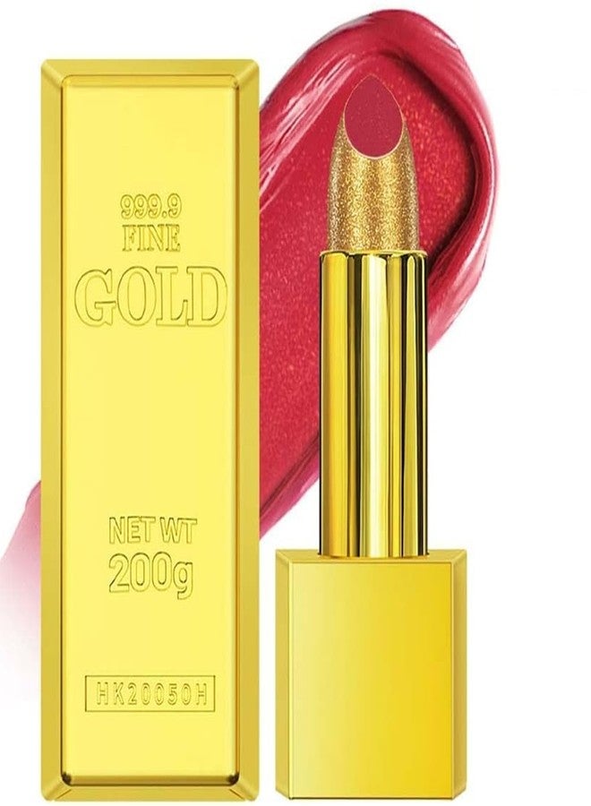 BEUKING Gold Lipstick Velvet Nude Red Pink Lip Tint Non-Smudge High Pigment Not Fade Smooth Long-Lasting Wear Non-Stick Cup Waterproof Matte Lady Lip Gloss for Girl Women Lady Daily Lip Makeup (#5) - Image 1