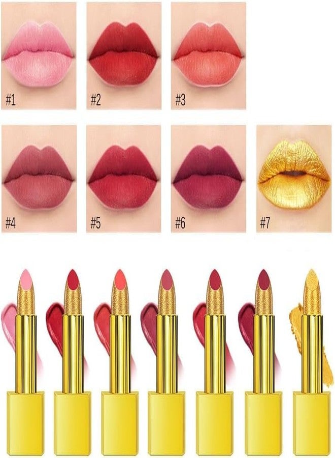 BEUKING Gold Lipstick Velvet Nude Red Pink Lip Tint Non-Smudge High Pigment Not Fade Smooth Long-Lasting Wear Non-Stick Cup Waterproof Matte Lady Lip Gloss for Girl Women Lady Daily Lip Makeup (#5) - Image 2