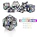 DNDND Colorful Stripe Metal Dice Full Set Glitter Stripes Metallic DND Dice with Gift Metal Case for Dungeons and Dragons Tabletop Game Colorful Stripes with Black - Image 4