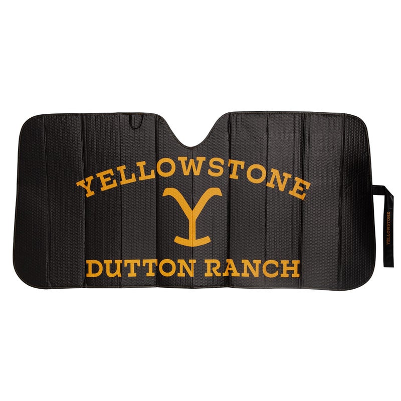 Plasticolor 003410R01 Yellowstone Dutton Ranch Black Matte Accordion Windshield Sunshade
