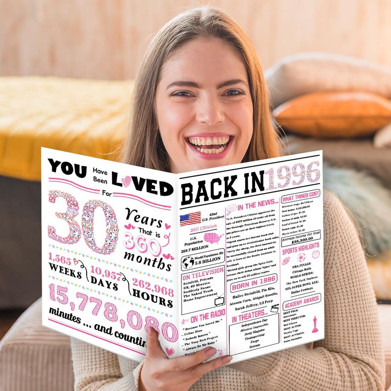 ATTLVV 30th Birthday Card,30th Birthday Decorations for Her,Happy 30th Birthday Gifts for Women,Funny 30 Years Old Bday Gift for Sister Friends - Image 3