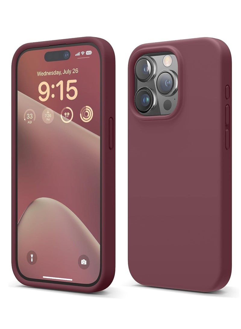 iPhone 15 Pro Case Liquid Gel Silicone Rubber Soft Silky Touch Anti Scratch Shockproof Protective Cover 6.1 Inch