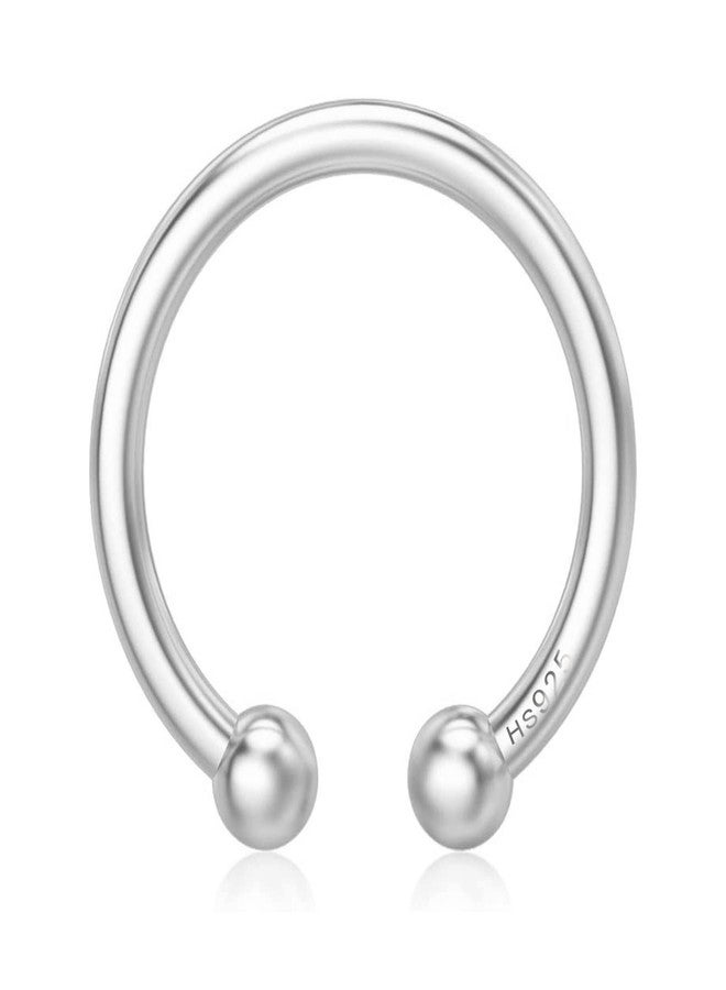 HighSpark 92.5 Sterling Silver Faux Nose Ring for Women | No Piercing Required | Simple & Elegant Nose Ring for Women & Girls | Lovely Gift - Silver - Image 1