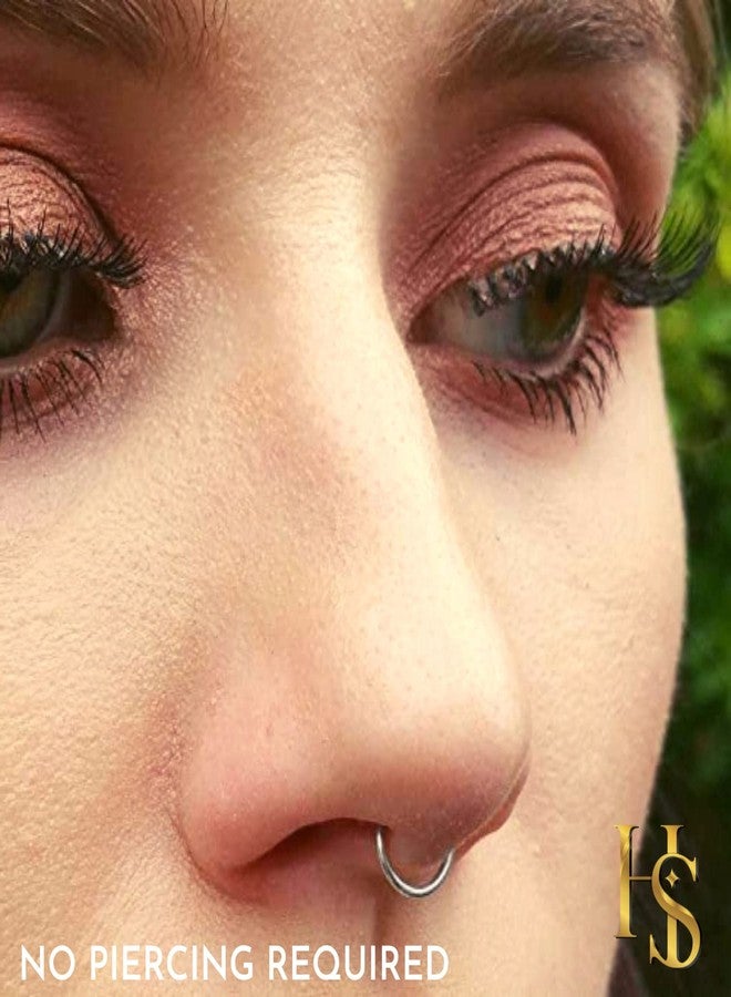 HighSpark 92.5 Sterling Silver Faux Nose Ring for Women | No Piercing Required | Simple & Elegant Nose Ring for Women & Girls | Lovely Gift - Silver - Image 3
