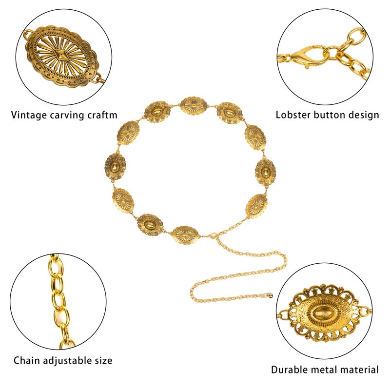 Voenkca Western Belts for Woman-Cowgirl-Cowboy-Country-Chain-Belt - Image 3