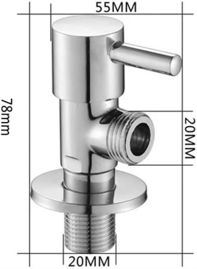 Royal Apex Chrome Plated Wall Mounted Angle Valve/Diverter For Mixer Tap Wall Connection 1/2 Inch With Single Lever - Image 2
