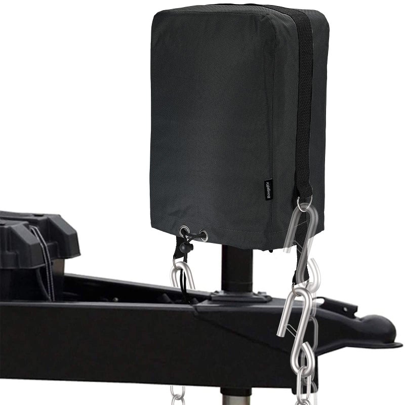 BougeRV BougeRV RV Electric Tongue Jack Cover with D Rings, 600D Universal Trailer Jack Protective Black Cover for Outside RV Parts RV Accessories - Image 1