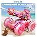 BEZGAR Amphibious Remote Control Car Toys for Ages 68 Rc Stunt Car with Water Gun for Boys and Girls 812 Remote Control Boat with Light Beach and Pool Toys for Kids Pink - Image 4