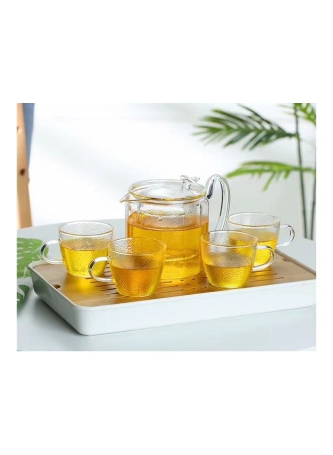 إسكدنيا طقم أكواب وخادم قهوة مضغوط من البوروسيليكات مكون من 5 قطع ذهب / شفاف 98سم - Image 2