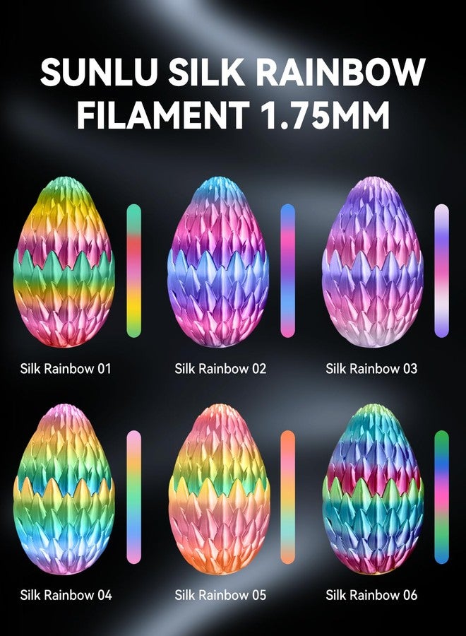 SUNLU Silk Rainbow Filament, Multicolor PLA 3D Printer Filament 1.75,mm, Fast Color Change, Color Change Each 8 Meters, Glossy Shiny Surface, 330 Meters, 1kg, Silk Rainbow(Purple-Pink-Light Pink) - Image 4