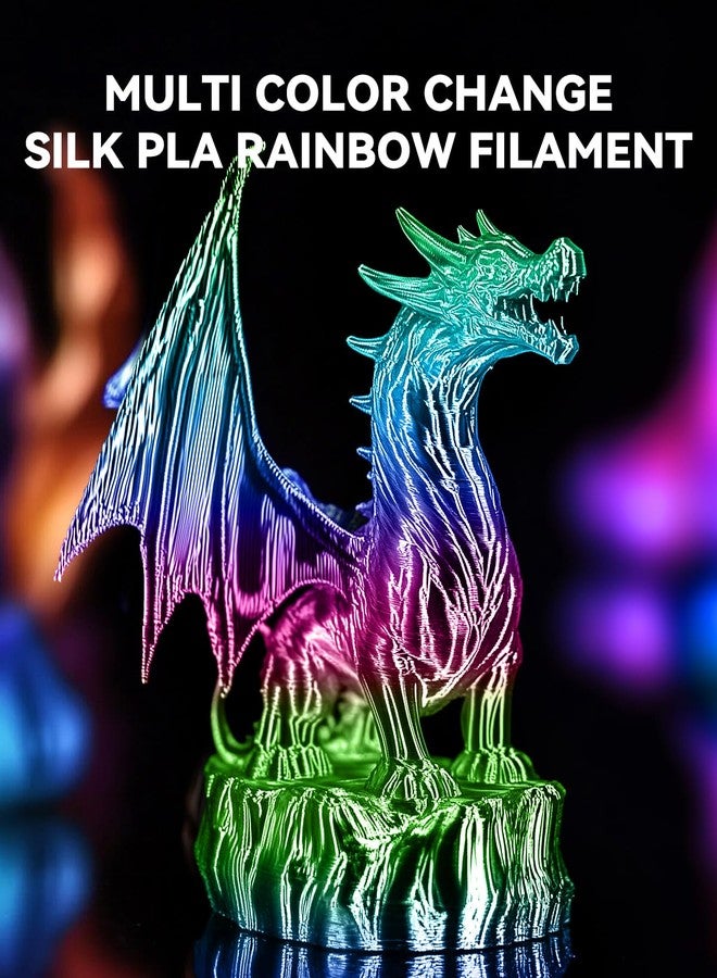 SUNLU Silk Rainbow Filament, Multicolor PLA 3D Printer Filament 1.75,mm, Fast Color Change, Color Change Each 8 Meters, Glossy Shiny Surface, 330 Meters, 1kg, Silk Rainbow(Purple-Pink-Light Pink) - Image 5