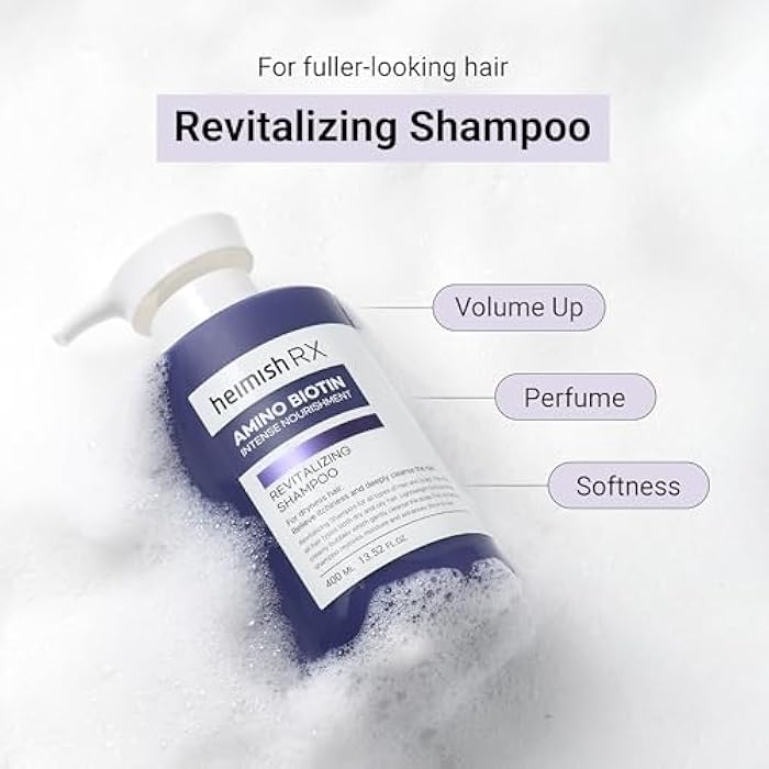 HEIMISH RX Amino Biotin Revitalizing Shampoo - Hair Treatment for Gentle Cleansing, Hydrating, Volumizing, Itchiness Relief, For All Types of Hair & Scalp with Amino Acid, Biotin, 400ml (13.52 fl.oz) - Image 2