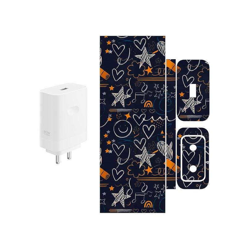 Compatible for Oppo & ONEPLUS SUPERVOOC (80W) - Charger/Adapter Skin Wrap (Design-10) (295)