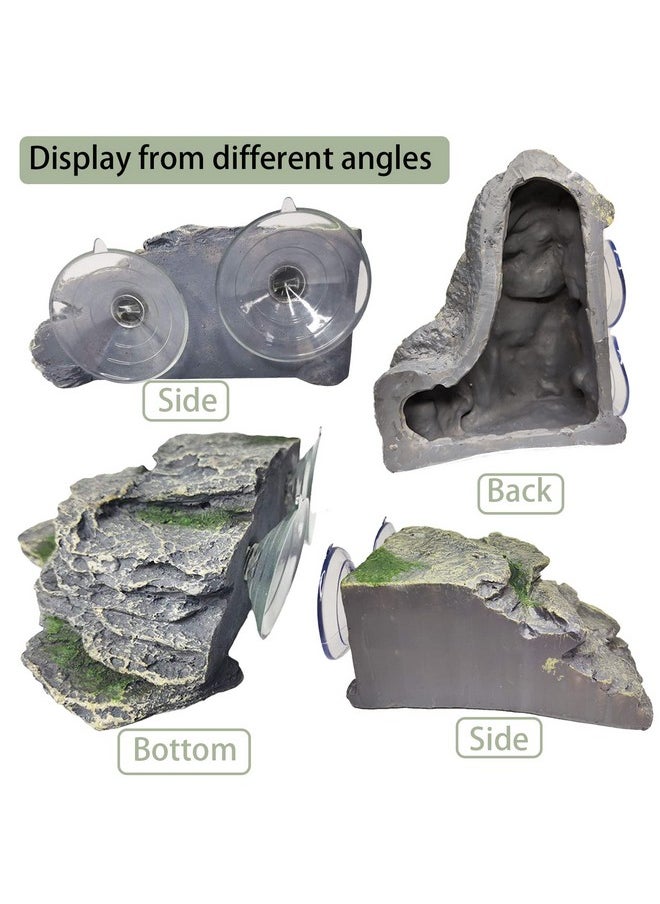 Kathson Turtle Basking Platform Baby Tortoise Climbing Ramp Shale Reptiles Dock Resting Terrace Stone Small Aquarium Ornament Rock Landscaping Decoration For Frogs Newts (Large Size:7.1”Lx6.3”Wx2.7”H)  - Image 3
