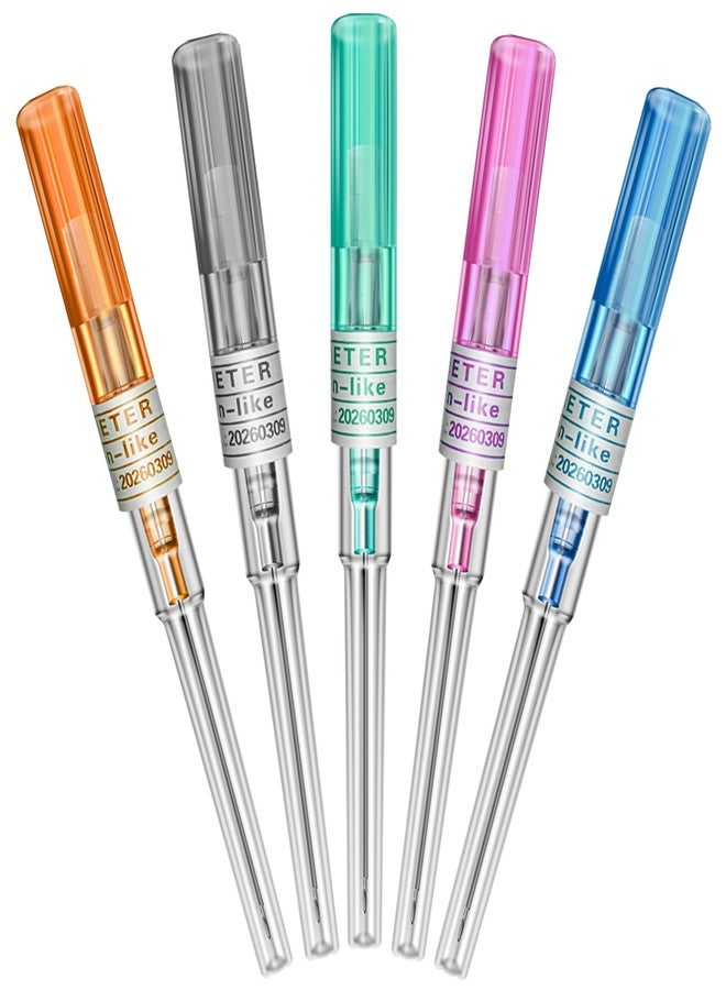 Autdor Catheter Piercing - Autdor 5Pcs Mixed Catheter 14G 16G 18G 20G 22G IV Catheter Ear Nose Piercing Hollow for Lip Tongue Belly Cartilage Piercing Kit - Image 1