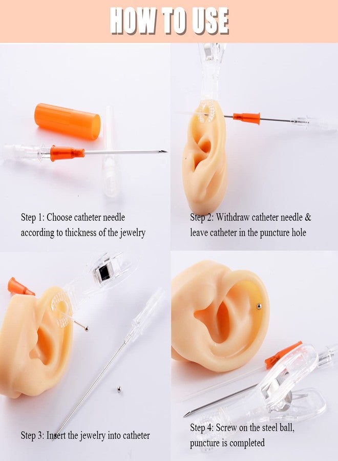 Autdor Catheter Piercing - Autdor 5Pcs Mixed Catheter 14G 16G 18G 20G 22G IV Catheter Ear Nose Piercing Hollow for Lip Tongue Belly Cartilage Piercing Kit - Image 3
