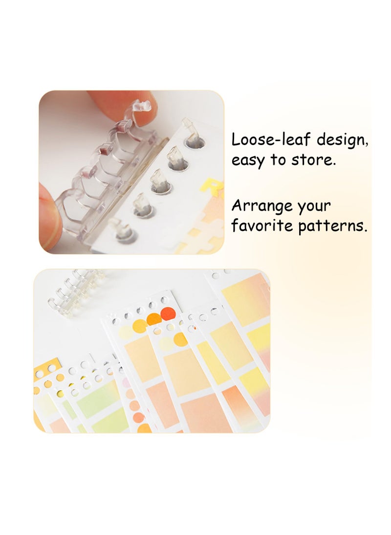 SYOSI - Sticky Index Tabs for Notebooks, 120 Sheets Gradient Sticky Tabs, Adhesive File Flag Tabs, Multi-Pattern Index Tabs for Books, 6 Colors Writable Repositionable Book Tabs, for Page Markers - Image 1