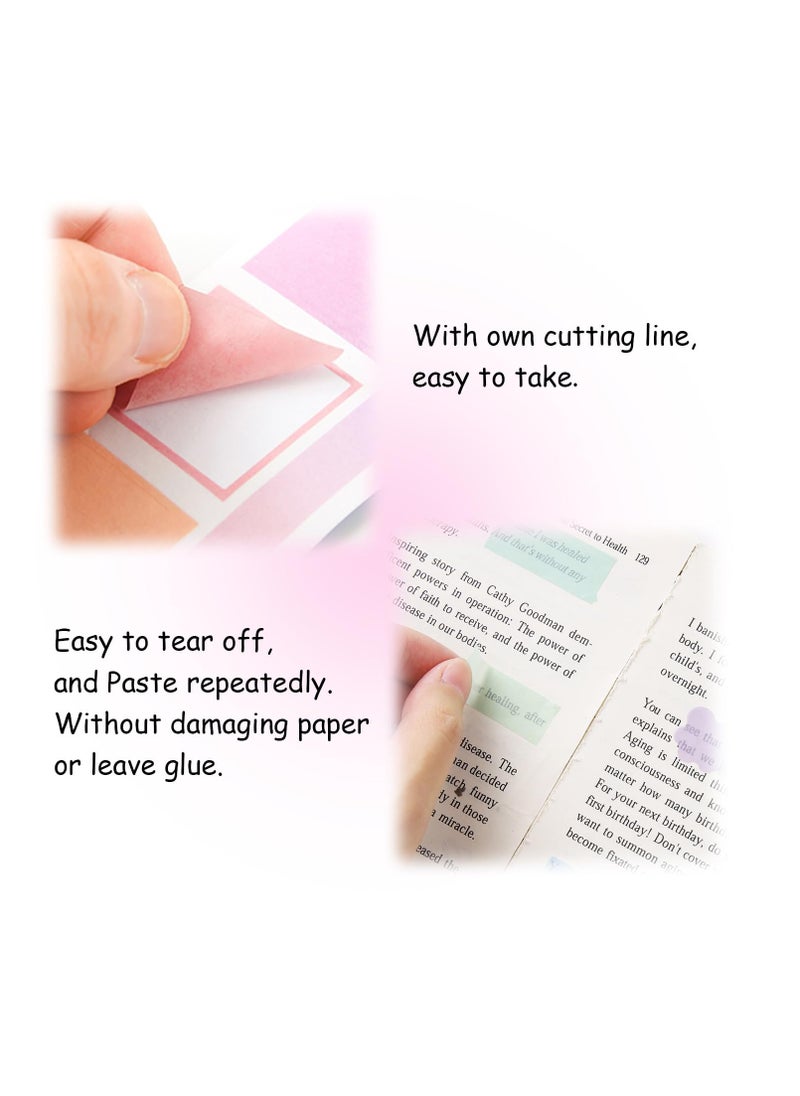 SYOSI - Sticky Index Tabs for Notebooks, 120 Sheets Gradient Sticky Tabs, Adhesive File Flag Tabs, Multi-Pattern Index Tabs for Books, 6 Colors Writable Repositionable Book Tabs, for Page Markers - Image 1
