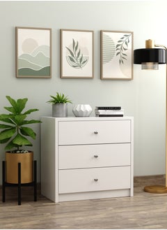 RIGID Wooden 3 Drawer Storage Organizer Wardrobe White 67x69x38cm  - Image 1