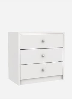 RIGID Wooden 3 Drawer Storage Organizer Wardrobe White 67x69x38cm  - Image 2