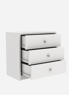 RIGID Wooden 3 Drawer Storage Organizer Wardrobe White 67x69x38cm  - Image 4
