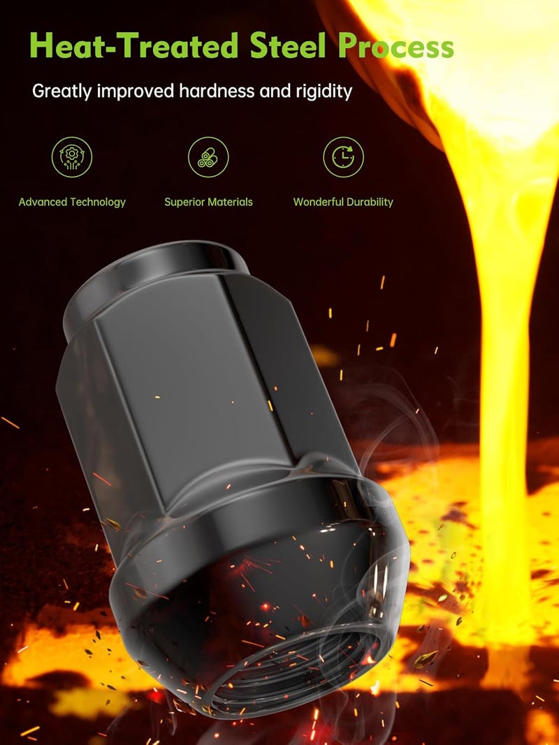 AUTOPTIM M12x1.25 Black Lug Nuts - 20 Pack - Image 4